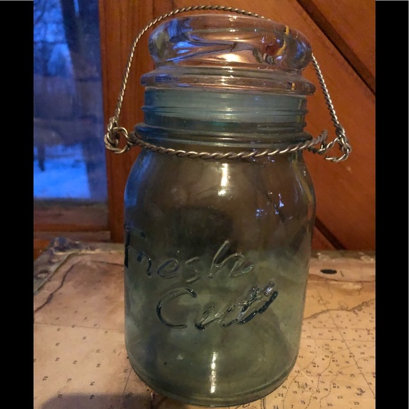Other - Blue Mason Jar Lantern